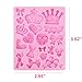 Sakolla Baby Shower Fondant Mold - Mini Bow Bowknot Crown Heart Silicone Mold for Sugarcraft, Cake Decorating, Chocolate, Candy, Polymer Clay, Cupcake Decorating