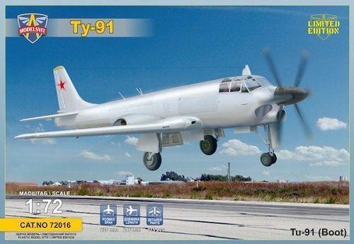 1/72 Russian Tupolev Tu-91 boot prototypes aboard Bomber plastic model MVT7216