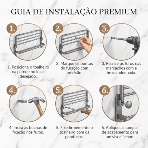 Toalheiro Duplo com Prateleira de Aço para Banheiro Porta Toalha de Parede | Suporte para Toalhas de Luxo Moderno, Resistente à Umidade | Instalação Parafusada ou Adesiva | Preto/Cinza Escuro