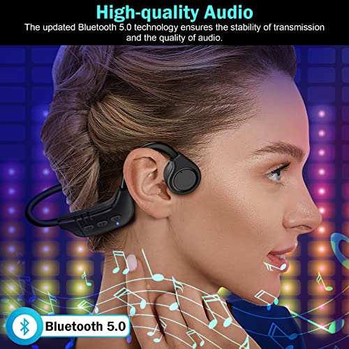 Bone Conduction Headphones, Open Ear Bluetooth Headphones with Mic