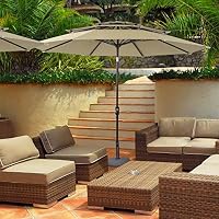 Amazon Com Phi Villa 10ft Patio Umbrella Outdoor 3 Tier Vented Table Umbrella With 8 Sturdy Ribs Beige Garden Outdoor