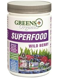 Greens Plus Organics Wild Berry Super-Food | Purely Vegan & Non-GMO | Dietary Supplement Greens Powder - 8.46 oz
