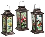 New Creative Fluttering Garden Friends Solar Lantern, 3 Piece Set, Butterfly, Dragonfly, and Hummingbird