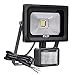 CLY Motion Sensor LED Flood Light,900 Lumens Cool White,10W Waterproof Outdoor Security Light with PIR for Home Garden Garage etc (Without Plug)