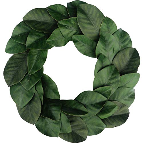 idyllic Flora Wreath, Artificial Magnolia Leaf Grapevine Wreath, 18 Inches for Wedding Wall Decoration - Thumbnail 7
