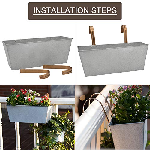 HORTICAN Hänge Pflanzgefäß, Hang Blumentopf, Metallbehälter Ampeln, Wandtasche, Garteneimer für Innen und Außenbereich… – Bild 4