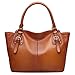 S-ZONE Women's Vintage Genuine Leather Shoulder Bag Handbag Crossbody Bag Ladies Purse Large Capacity