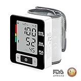 Blood Pressure Monitor WHO Classification Automatic Digital Wrist Blood Pressure Cuff 2 x 90 Memory Recalls Home Use with Portable Case Perfect for Elders