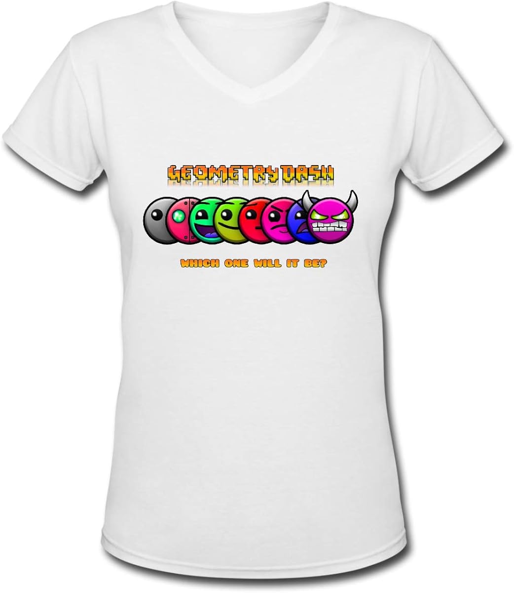SRWSAFD Geometry Dash Which One Will It Be Sexy Women Bare Midriff Crop Top T-Shirts