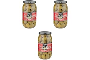 3 Pack Of Tassos All Natural Double Stuffed Jalapeno And Garlic Super Mammoth Olives (3X35.27 oz.)