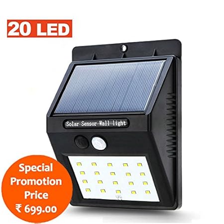 ZeusHub 20 LED 1W ABS Weatherproof Solar Ultra Bright Motion Sensor 3 Mode 300 Lumens Outdoor Garden Fence Security Wall Light