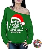 Star Wars Ugly Christmas Off the Shoulder SweaterI Find Your Lack Of Cheer Disturbing