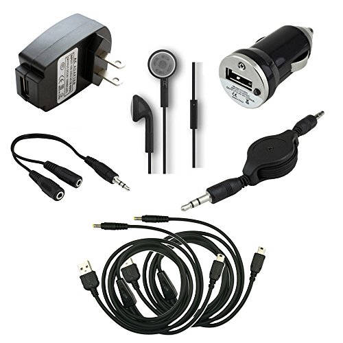7 pc Fenzer Black Bundle Kit for Sony Reader PRS-300 PRS-505 PRS-600 PRS-700 USB Car Wall Charger Data Cable
