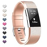 TreasureMax with Fitbit Charge 2 Bands for Women Men,Adjustable Soft Silicone Sports Replacement Fitbit Charge 2 hr Bands,Small/Large
