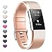 TreasureMax with Fitbit Charge 2 Bands for Women Men,Adjustable Soft Silicone Sports Replacement Fitbit Charge 2 hr Bands,Small/Large