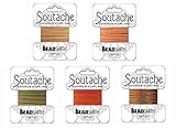 Beadsmith Soutache Braided Rayon Cord / Trim Bundle: 5 Colors, 3mm Wide, 3 Yds per color 'Peachy Sunset