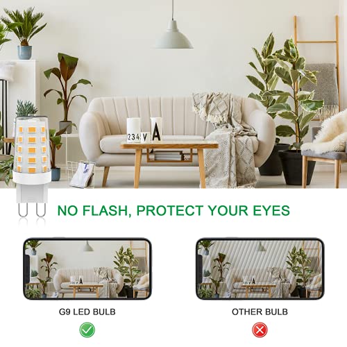Aourow G9 LED Light Bulbs Dimmable,Energy Saving LED G9 Capsule Lamp Warm White 3000K 4W 400LM,Equivalent to 28W 33W 40W Halogen Bulb,AC 220-240V 360 Degree Beam Angle,No Flicker,Pack of 5