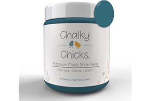 Chalky Chicks Chalk Paint - Chalk Paint for Furniture, Craft Paint, Cabinet Paint, Wood Paint, and Furniture Paint, Spray Paint-Ready for Home Decor - Twilight (Teal Blue) 4 Fl Oz (Pack of 1)