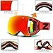 ZIONOR X6 Ski Snowboard Snow Goggles OTG for Men Women Youth Anti-fog UV Protection (VLT 25.4% Red Frame Revo Red Lens)