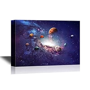 Astronomy Canvas Wall Art - Planets of The Solar System - Gallery Wrap Modern Home Art | Ready to Hang - 12x18 inches