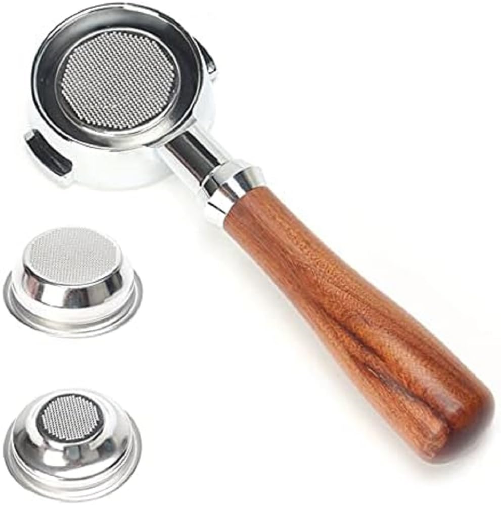 Huusuei 58 mm Stainless Double Ear Coffee Bottomless Filter Filter Universal Espresso Coffee Tools