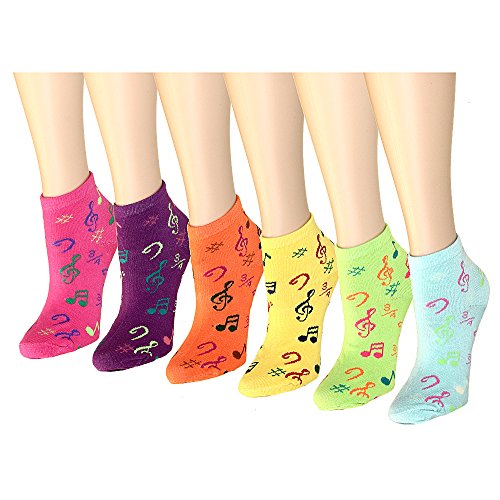 12 pairs women s socks assorted colors size 9-11 music …