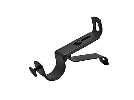 Strong 28mm Metal Curtain Pole Adjustable Bracket Heavy Duty Black