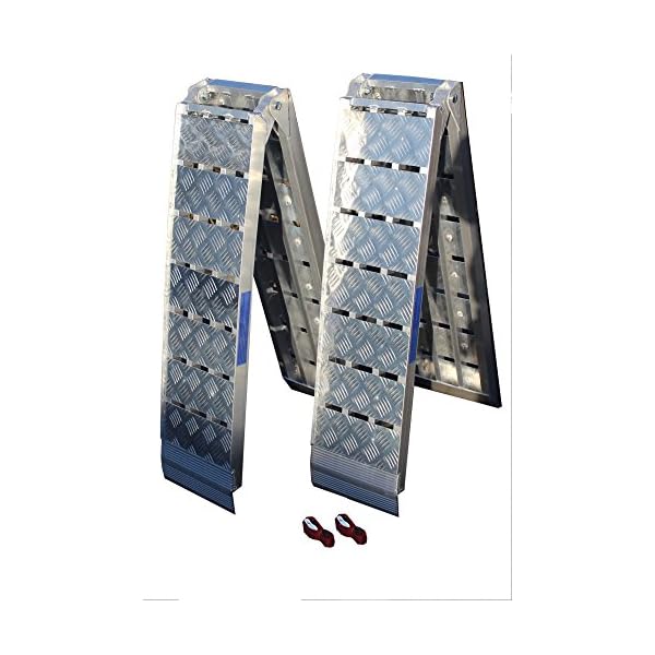 TRUTZHOLM 2 x Auffahrrampe klappbar 226 cm Traglast 1360 kg Alu grau Motorradrampen Verladerampen
