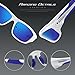 TOREGE Polarized Sports Sunglasses for Cycling Running Fishing Golf TR90 Unbreakable Frame TR011 (White&Blue)