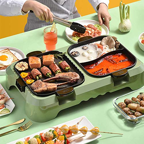 2200W Electric Smokeless Grill and Hot Pot NonStick Coating Separate