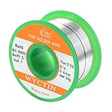 WYCTIN Lead Free Solder Wire Sn99.3-Cu0.7 0.6mm with Rosin Core for Electrical Soldering and DIYs