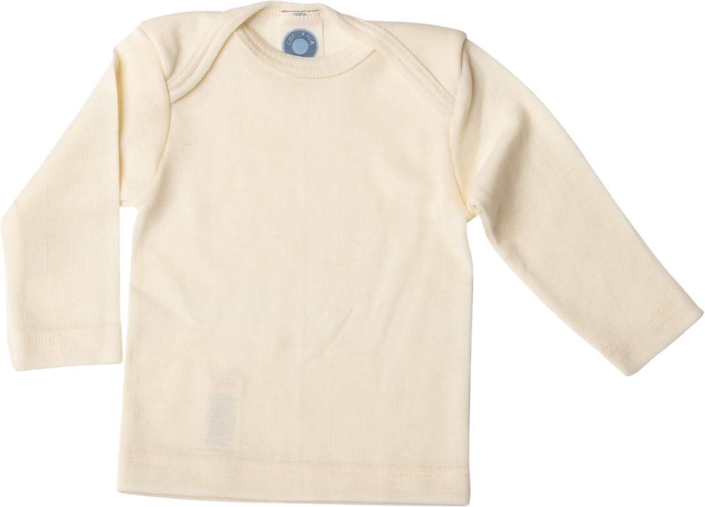 Cosilana, Long-sleeved baby undershirt, 70% wool, 30% silk, natural, 62/68 cm