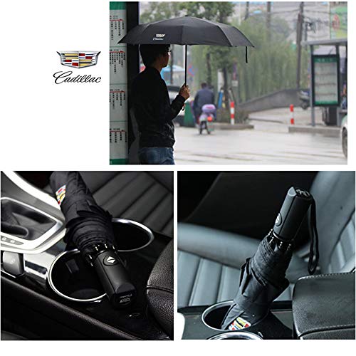 AUTO Open Large Folding Umbrella Windproof Sunshade with Car Logo for Cadillac - Thumbnail 5