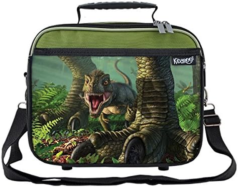 Baby Wee T-Rex Dinosaur School Lunchbox for Boys, Girls, Kids (Khaki)