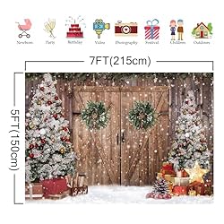 Felortte 7x5FT Polyester Fabric Winter Christmas