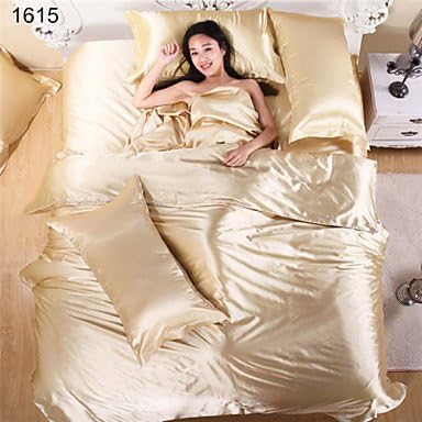 WYFC Sheet silk bedding sets Red satin silk textile China wedding, queen