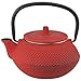 Creative Home Kyusu 10 oz. Cast Iron Tea Pot with Removable Stainless Steel Infuser Basket, Red