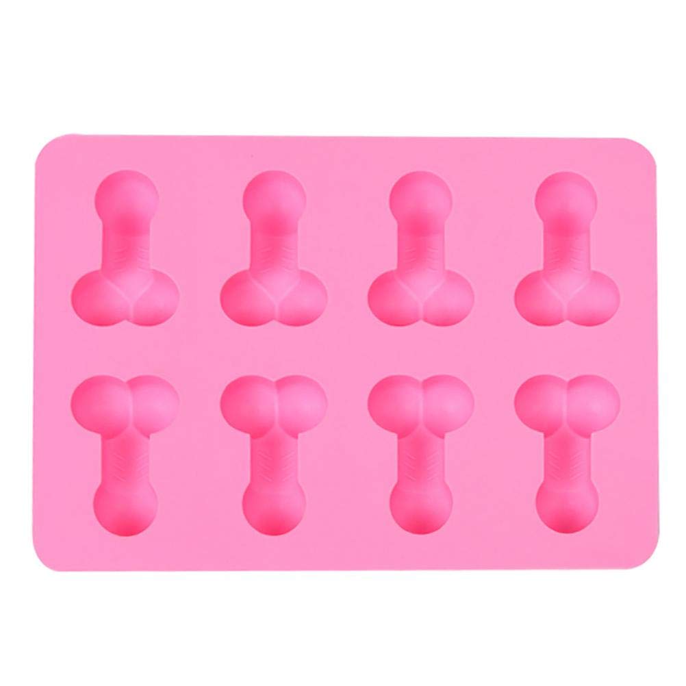 Reusable Silicone Penis Mold 8 Cavities Chocolate Mold DIY Cake Pan Ice Cream Mold Baking Tool for Making Hot Chocolate Bomb Cake Jelly (Pink)