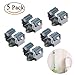NUOLUX Mop and Broom Holder Wall Mounted Garden Storage Rack 5pcs (Grey)