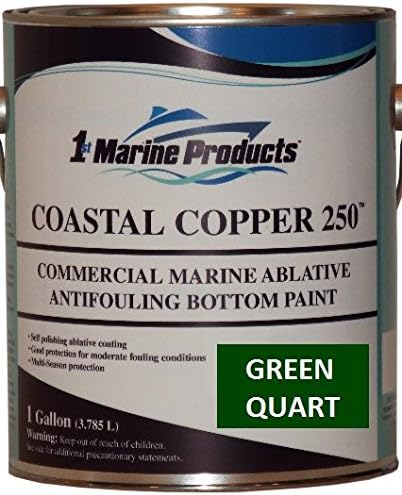 US Marine Products Coastal Copper 250 Ablative Antifouling Bottom Paint Green Quart