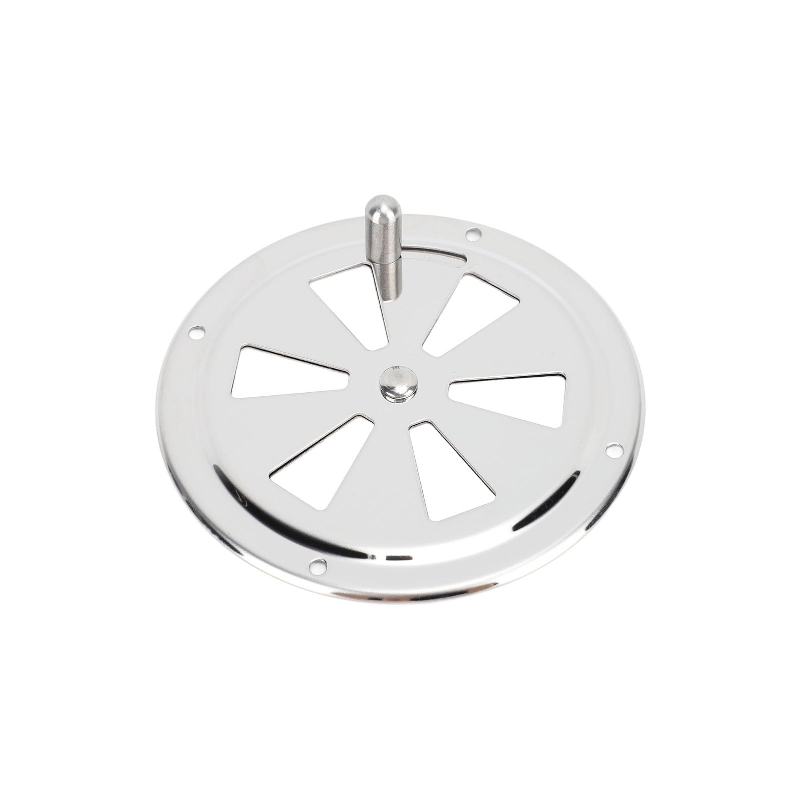 Round Vent Grille Cover, Easy Grip Stainless Steel Cabin Ventilation Plate Marine Grade For Boat (4in)