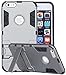 iPhone 6S Plus, iPhone 6 Plus, Iron Dual-Layer Heavy Duty Matte Rugged Protective Cover with Built in Foldable Kickstand for Apple iPhone 6S Plus iPhone 6 Plus by Cazle (Gray)