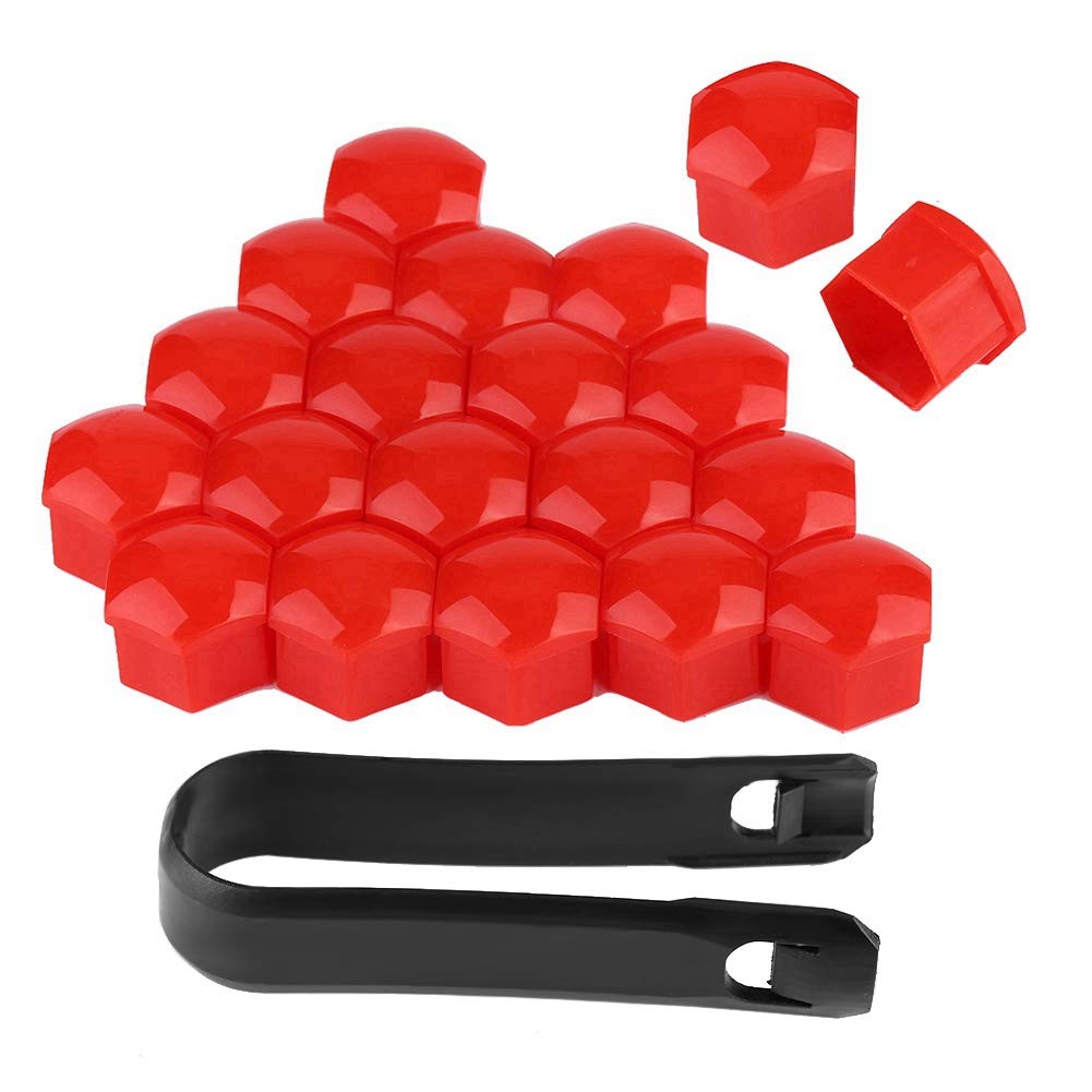 Car Wheel Lug Nut Car Wheel Tire Tyre Nut Screw Cover s 20pcs 19mm Car Wheel Nut s Auto Hub Screw Cover Bolt Rims Exterior Protection(Red)