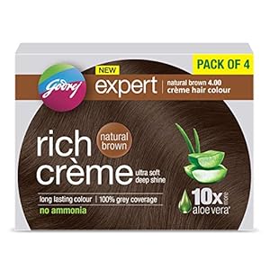Godrej Expert Rich Creme Hair Color (Pack of 4) – 4.00 Natural Brown