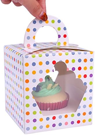 25PCS Party Favor Bakery Single Cupcake Box With Window Bakery Box