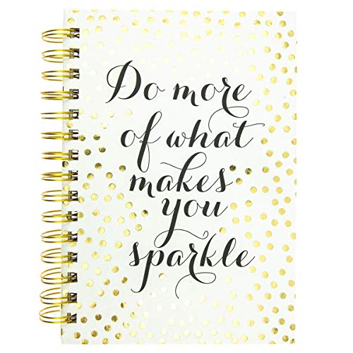 Graphique Cadernos de designer – "Do More of What Makes You Sparkle" – Cadernos de escrita encadernados em espiral para escritórios, escolas, salas de aula e mais – Capa dura com 160 páginas pautadas (15,8 cm x 21 cm)