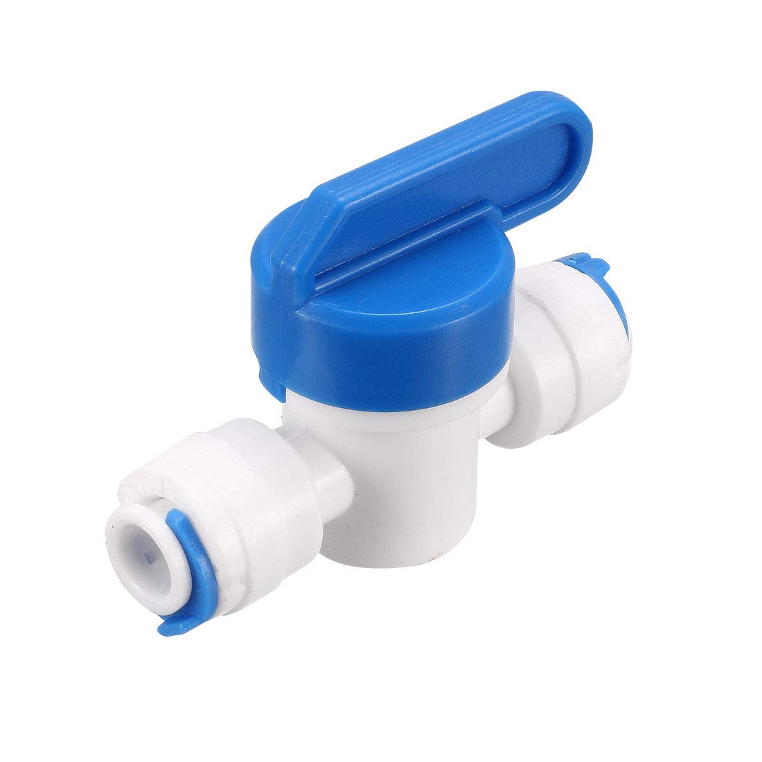 Sourcingmap a13022700ux0511 6mm Plastic 1/4 Turn Hose Pipe Fitting Ball Valve - Blue/White