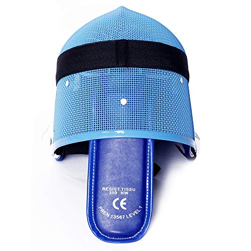 Ouxiong Fencing Mask - CE 350N International Certification Fencing Gear - Suitable for Foil/Sabre/Epee Competitions and Training - Fencing Equipment/Fencing Accessories/Fencing Sport (L-Blue) - Thumbnail 2