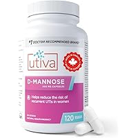 Utiva D-Mannose 500mg Capsules – Naturally Flush the Bladder and Urinary Tract – UTI Avoidance Treatment – Supports Managemen