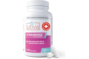 Utiva D-Mannose 500mg Capsules – Naturally Flush the Bladder and Urinary Tract – UTI Avoidance Treatment – Supports Managemen